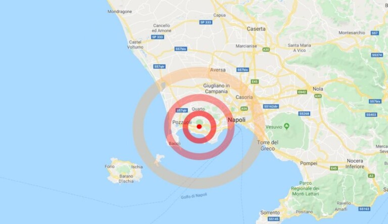 Una scossa di magnitudo 2,3 della scala Richter è stata registrata alle 20,37 di questa sera, giovedì 6 gennaio, a Pozzuoli
