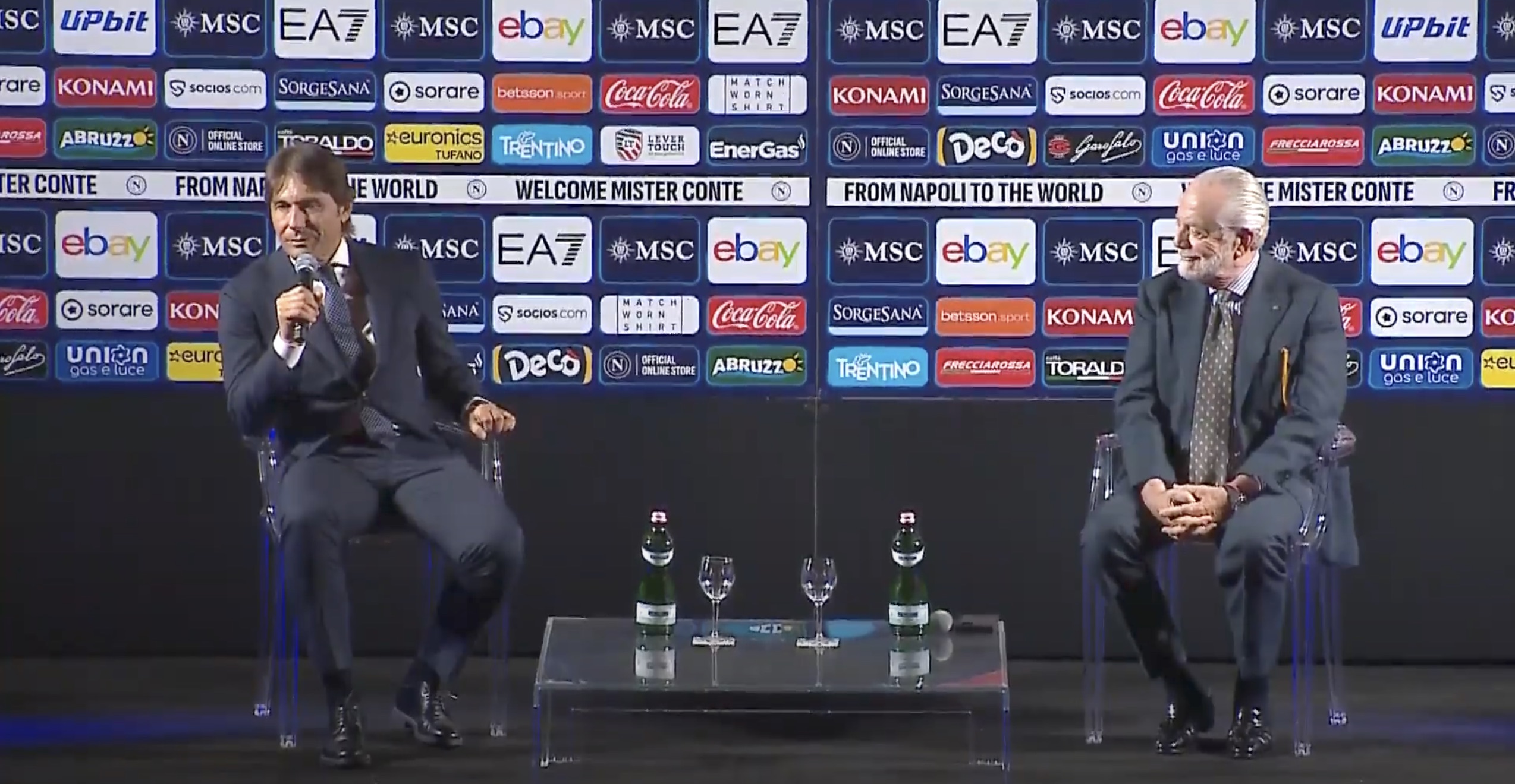 aurelio de laurentiis antonio conte presentazione calcio napoli