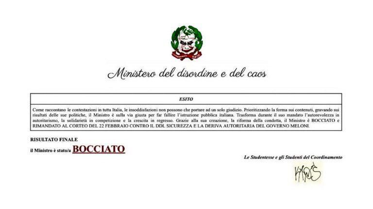 pagelle ministro valditara bocciato coordinamento kaos licei napoli
