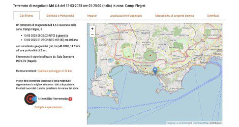 terremoto campi flegrei scossa