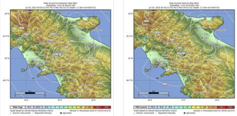 dati ingv terremoto stanotte bonito avellino