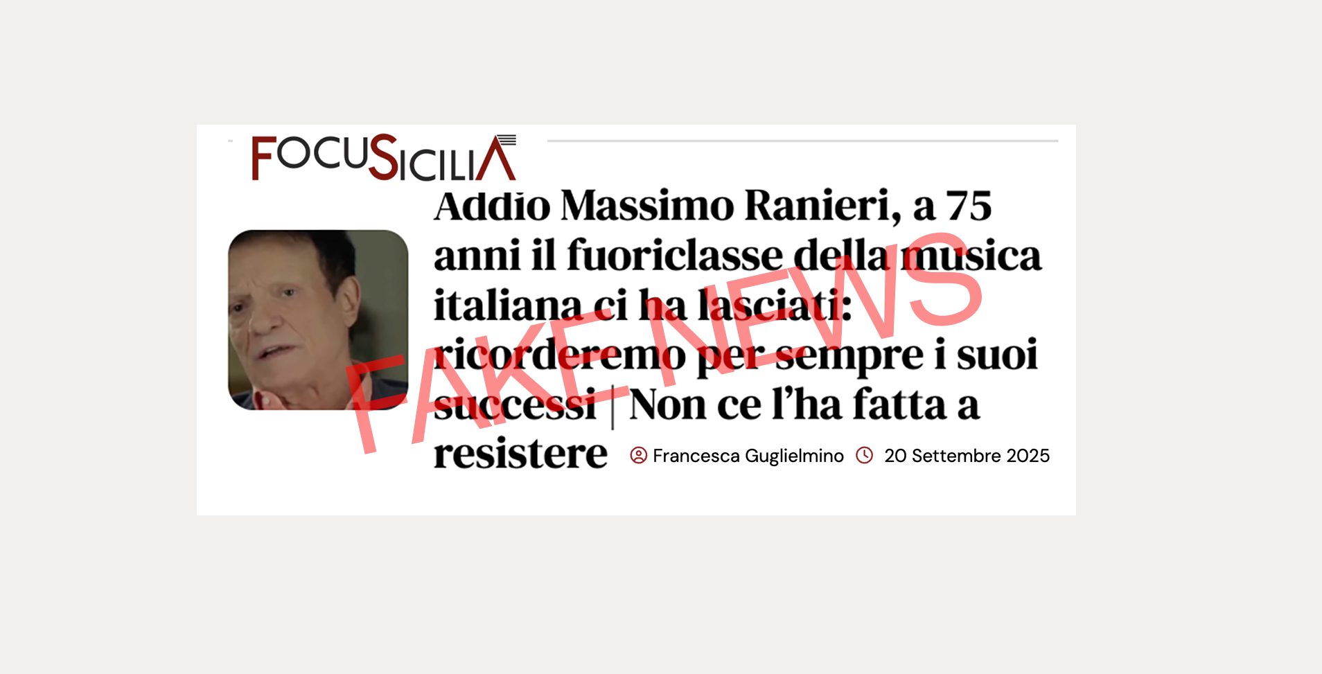 Massimo Ranieri sorridente – l’artista è vivo, smentita la fake news sulla sua morte