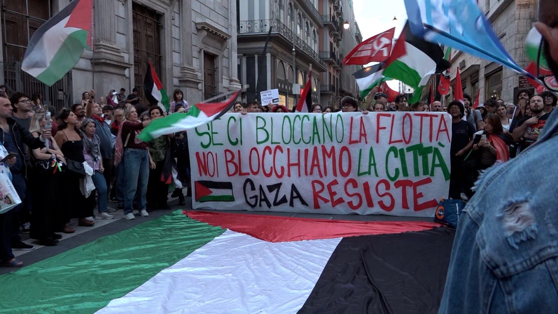 attacco global sumud flotilla corteo napoli