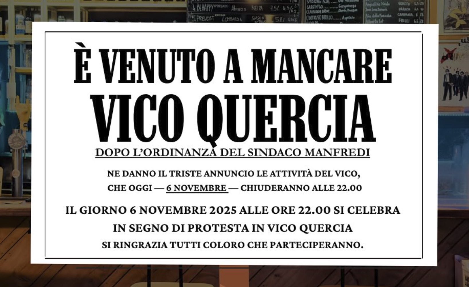 ordinanza movida cisterna dell'olio