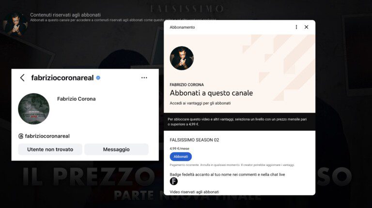 Corona scompar profilo instagram