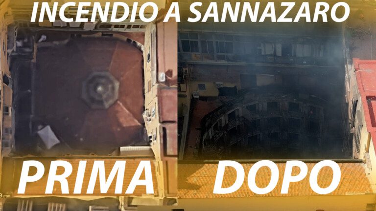 Teatro Sannazaro distrutto fiamme