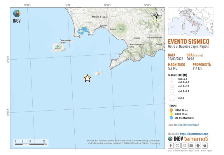 terremoto ingv 5.9 magnitudo capri golfo